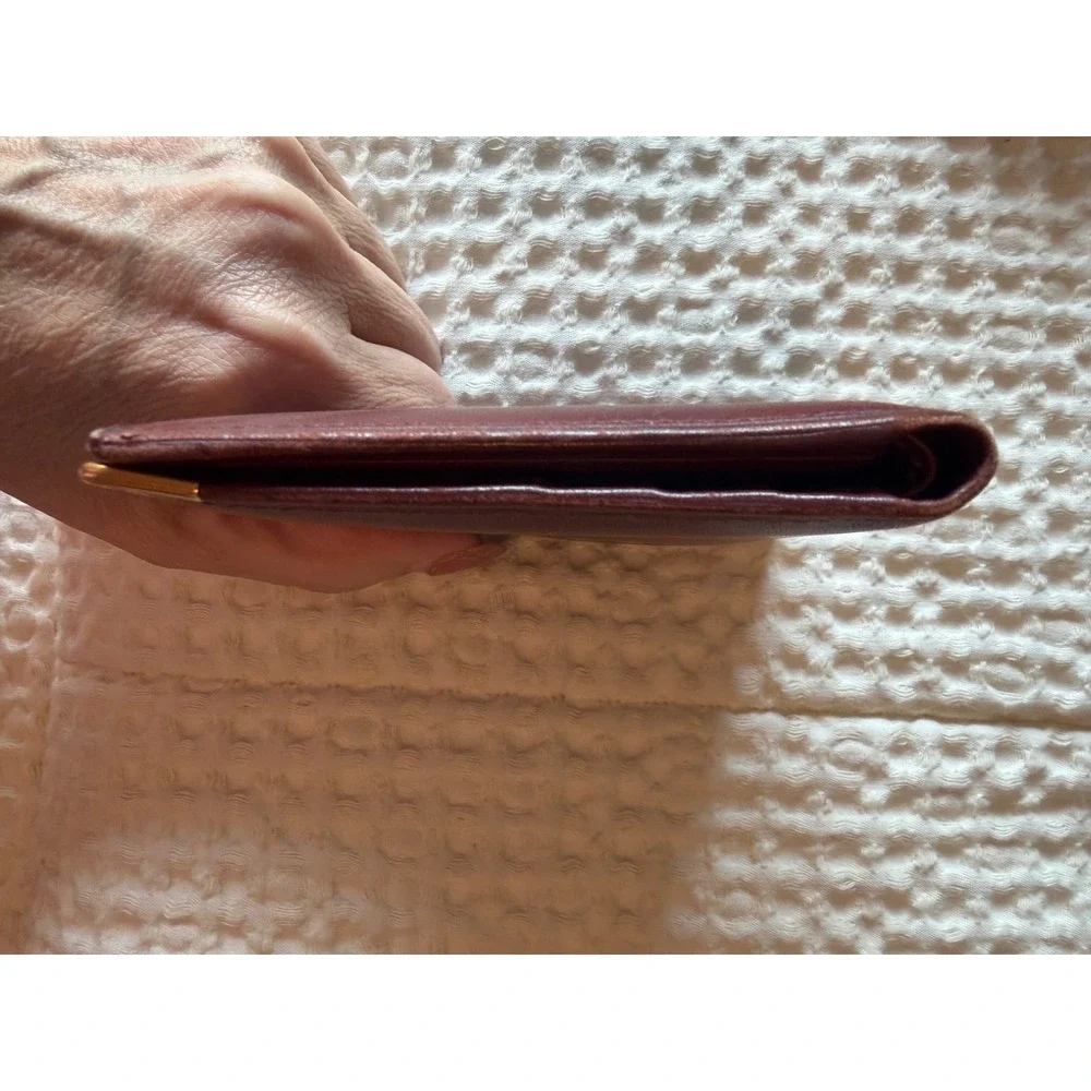Cartier Must de Cartier Bifold Wallet Bordeaux Leather Gold Corners Men French